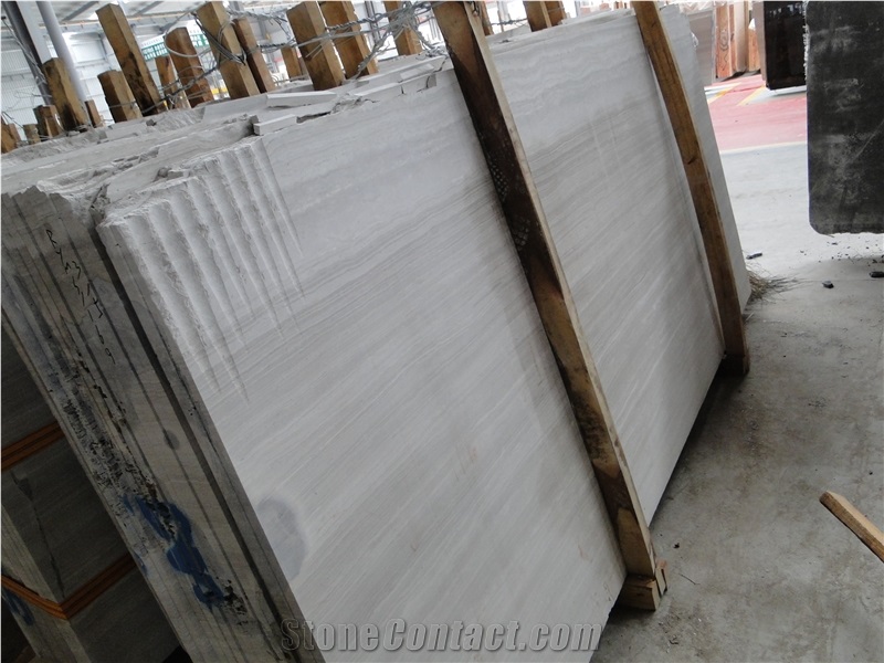 China White Serpeggianto Slabs & Tiles, White Wooden Marble Polished Wall Floor Covering Interior Building Material Gofar