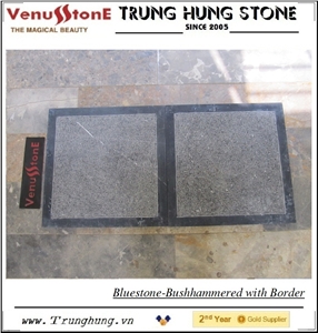 Vietnam Blue Stone Bush Hammered with Border