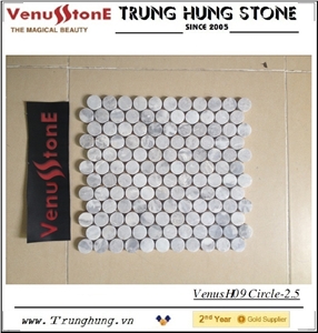 Vietnam Circle Grey Marble Mosaic Tiles