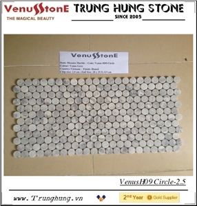 Vietnam Circle Grey Marble Mosaic Tiles