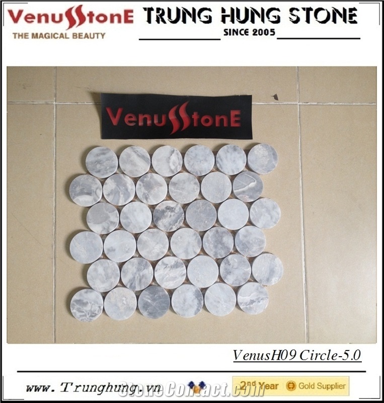 Vietnam Round Grey Marble Mosaic Tiles