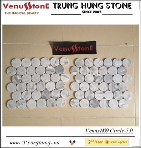 Vietnam Round Grey Marble Mosaic Tiles