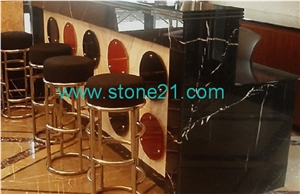 Black Nero Marquina Marble Kitchen Countertops, High Qualilty Nero Marquina Marble
