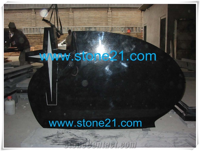 China Black Granite Headstone & Monument, Absolute Black Granite Monuments