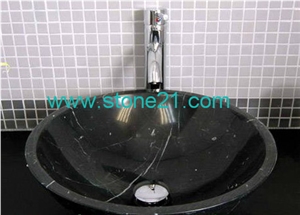 Nero Marquina Marble Sink & Basin, China Marquina Black Marble Sinks & Basins