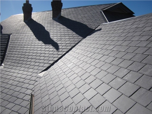 Grey Slate Roofing Tiles Project, Roof Project