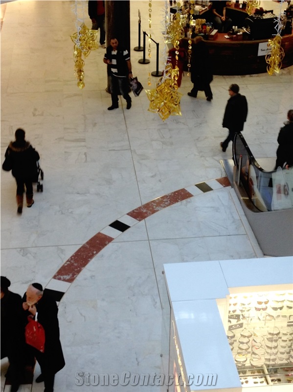 Bianco Carrara Marble Shopping Mall Flooring Project
