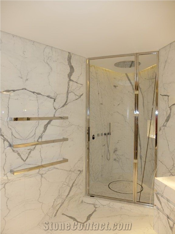 Statuary Marble Luxury Residential Bathroom