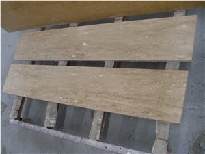 Ivory Travertine Honed Machine Cutting Slab,Walling Tile, Turkey Beige Travertino for Bathroom Walling,Floor Paving Pattern