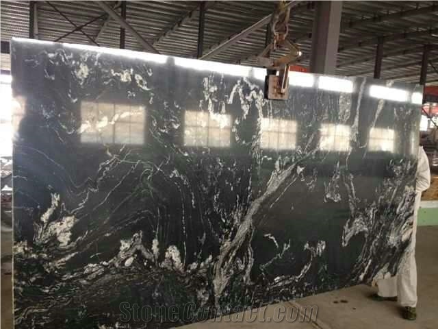 New Jet Mist Cosmos Black Granite Slab,China Black Swan Granite Tiles with Grey Sand Veins for Floor Covering,Exterior Building Wall Cladding