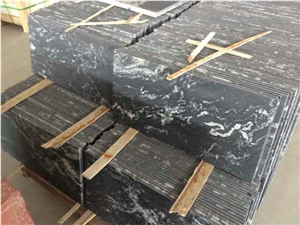 New Jet Mist Cosmos Black Granite Slab,China Black Swan Granite Tiles with Grey Sand Veins for Floor Covering,Exterior Building Wall Cladding