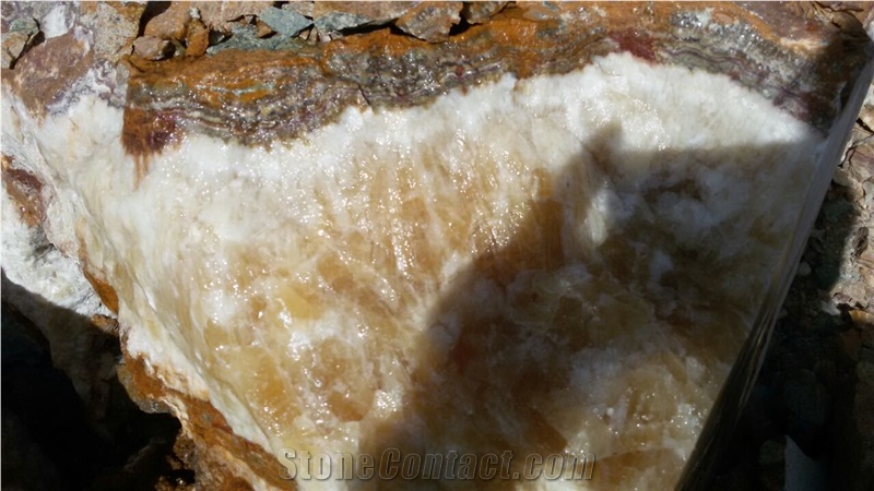 Orange Calcite, Colorado Alabaster Block