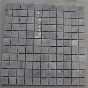 Kilantan Gray Marble Mosaic Tiles, Gray White Marble Mosaics Tiles