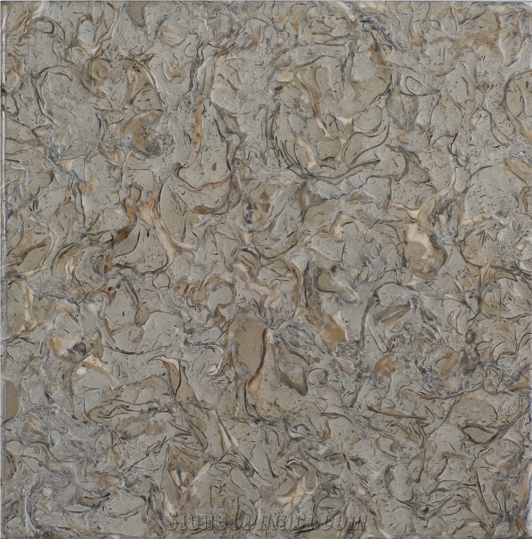 Shell Rhapsody Sage Slabs & Tiles, Shell Stone Limestone Tiles