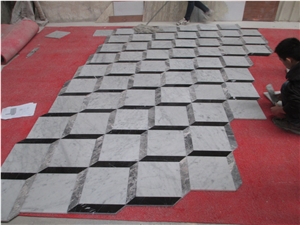 Carrara Silver Mink Nero Margiua 3d Marble Floor Thin Tile Flooring Wall Cladding