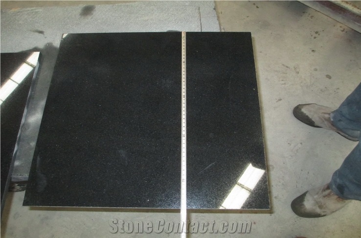 Shanxi Black Granite Thin Tile 30x30, Shanxi Sesame Black Granite