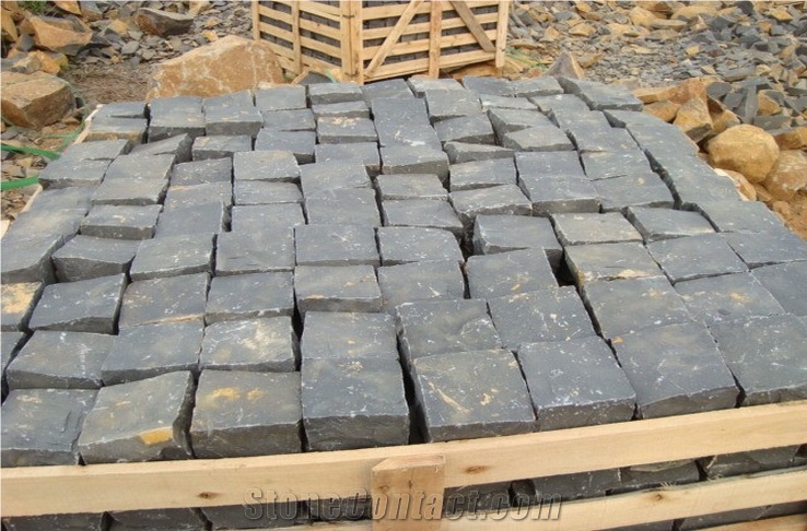  Zhangpu Black Granite Cube  Stone Natural Split