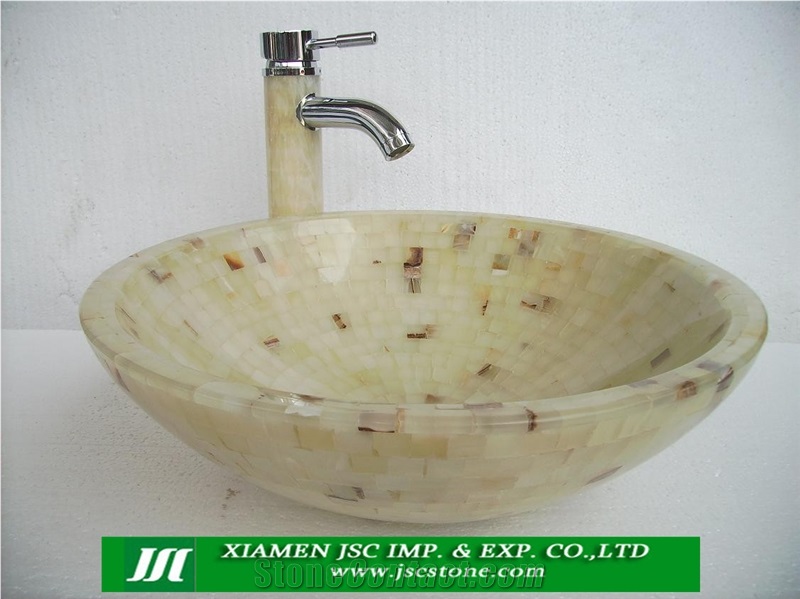 Mosaic Sinks/Mosaic Bowls/Kitchen Sinks/ Bathroom Sinks, Beige Granite Bathroom Sinks