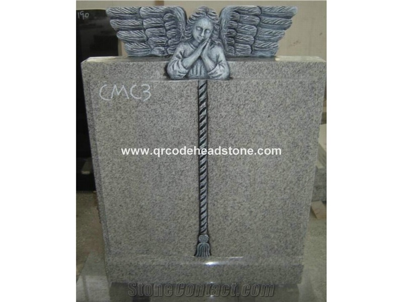 603 Headstone, G603 Gravestone, G603 Tombstone, Light Grey Monument