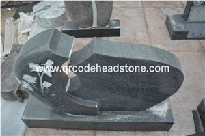 G654 Headstone, G654 Gravestone, G654 Tombstone, Dark Grey Monument