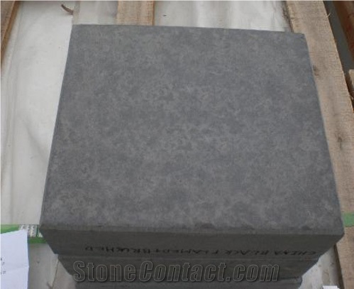 Black Flamed Basalt Tiles Outdoor, China Black Basalt Slabs & Tiles