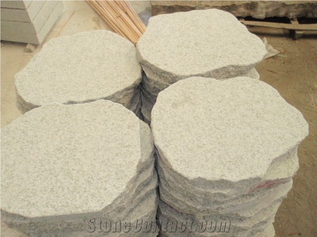 Granite Paving Stone Of G603 Crazy Size in White Colour and Flamed Paving Tone