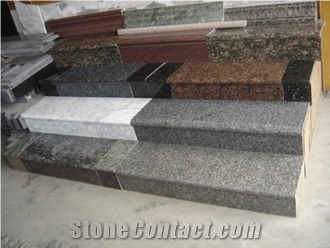 Granite Polished Stairs Building Stones, Grey Granite Stairs & Steps