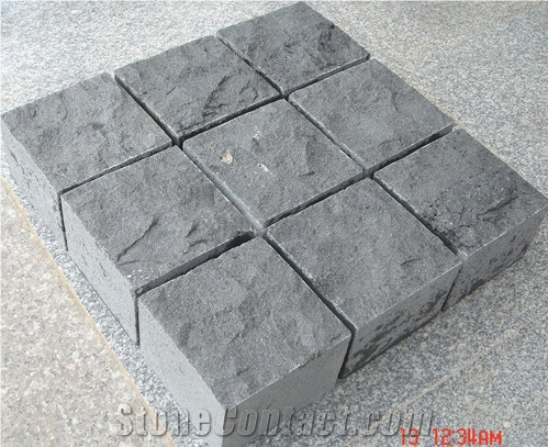 Grey Natural Split Basalt Cubic Stone