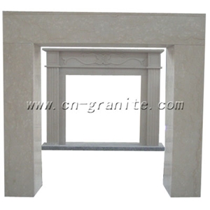 Marble or Granite Fireplace, Brown Marble Fireplace