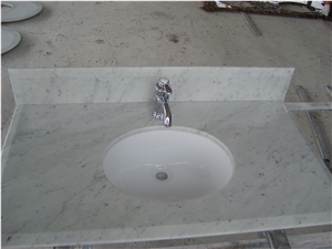 White Marble Polished Vanity Top Bathroom