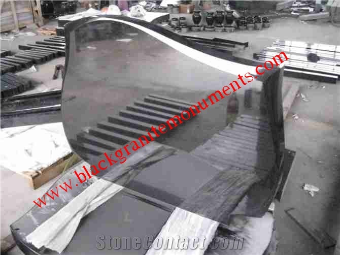 China Absolute Black Polished Monument & Tombstone, China Shanxi Black Polished Monument & Tombstone, China Absolute Black Polished Headstones, Russian Style