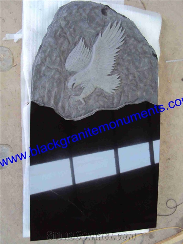 China Absolute Black Polished Monument & Tombstone, China Shanxi Black Polished Monument & Tombstone, China Absolute Black Polished Memorials & Headstones, Us Style