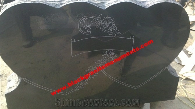 China Absolute Black Polished Monument & Tombstone, China Shanxi Black Polished Monument & Tombstone,Memorials & Headstones, Us Style