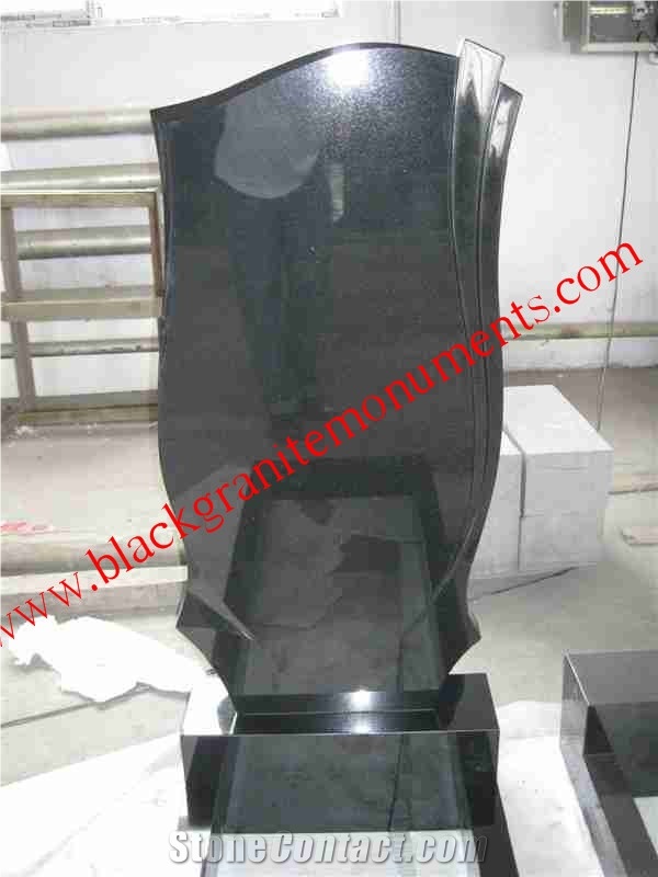 China Absolute Black Polished Monument & Tombstone, China Shanxi Black Polished Monument & Tombstone, Russian Style