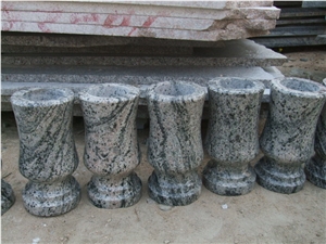 China Juparana Polished Monument & Tombstone Vase, China Juparana Polished Memorials & Headstones Vase, Poland Style
