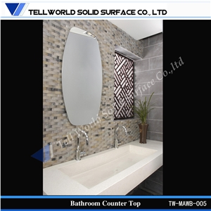 Artificial Marble Countertop Wash Basin Hotel Bathroom Sink for Washroom