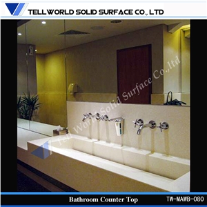 Bathroom Solid Surface Washing Circular Sink Countertop,Manmade Stone Vanity Tops