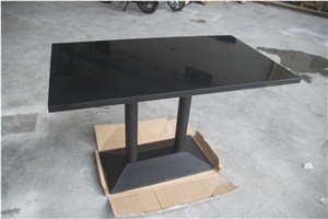 Black Polished High Glossy Manmade Stone Restaurant Dining Tables
