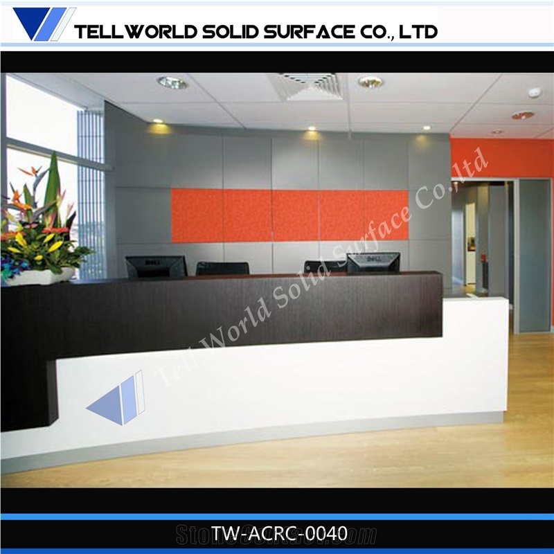 Curved Solid Surface Salon Reception Nail Store Manmade Stone