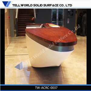 Fashional Design Pure Acrylic Solid Surface Reception Desk /Manmade Stone Reception Counter