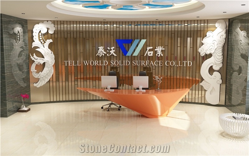 Hot design new decoration reception desk made by artificial stone