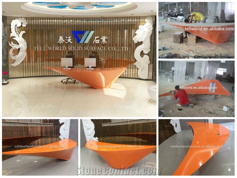 Innovative Acrylic Solid Surface Big Company Office Reception Counter