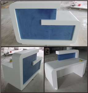 Manmade Stone Polished Modern High Glossy Custom Reception Counter