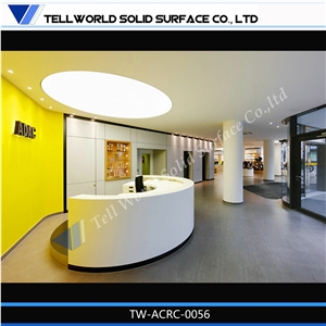 Modern White Color Manmade Stone Solid Surface Reception Desk
