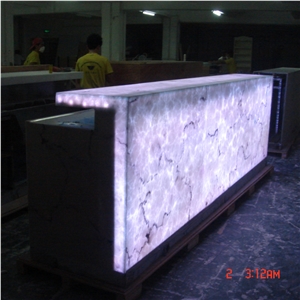Translucent Stone Led Lighted Fancy Bar Counter Manufacture