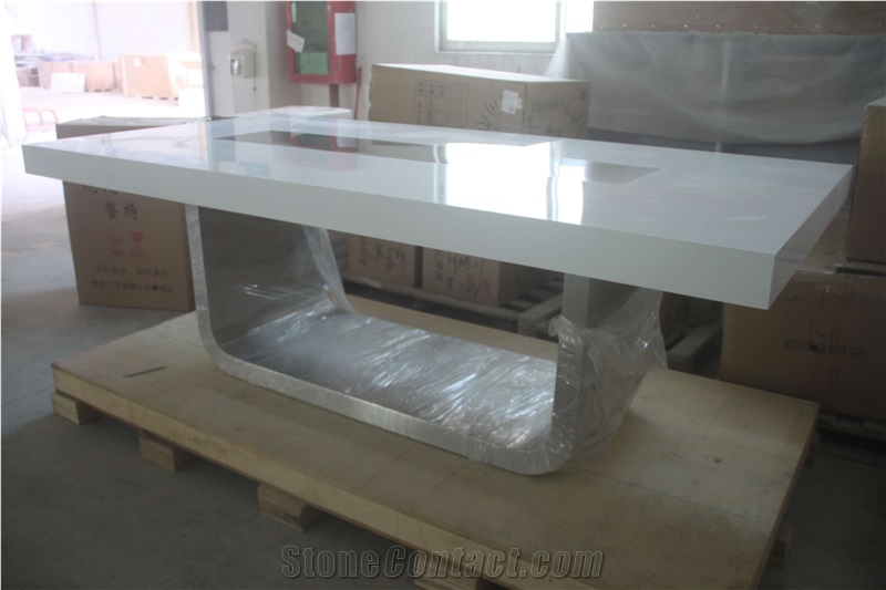 U Shape Stainless Steel Base Conference Table