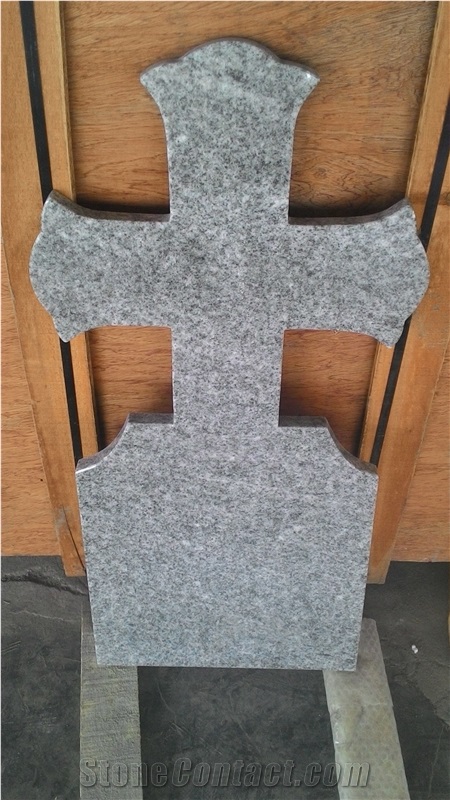 Grey Granite Cross Tombstone, Sadarahalli Granite Headstone
