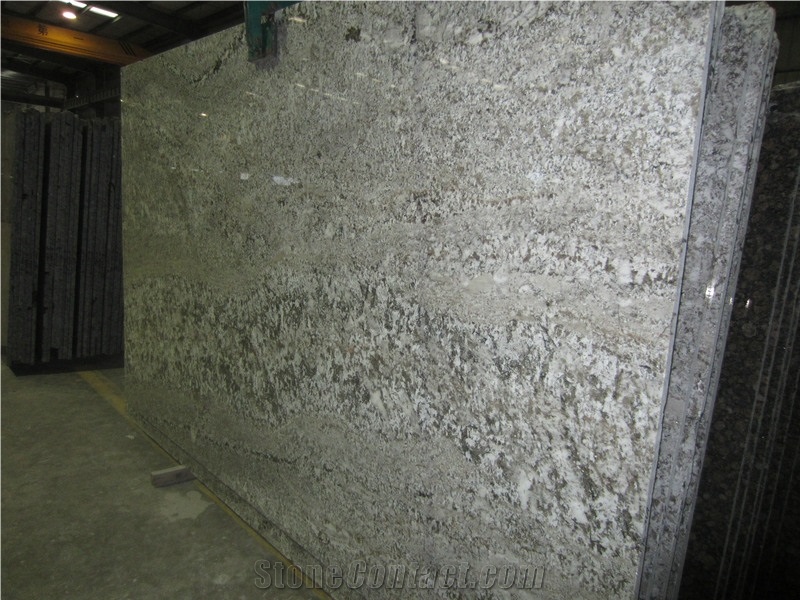 Aspen White Granite Slab, Brazil White Granite