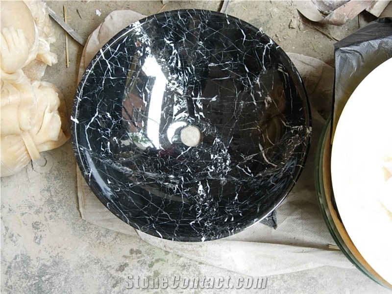 China Marquina Black Marble Sinks & Basins