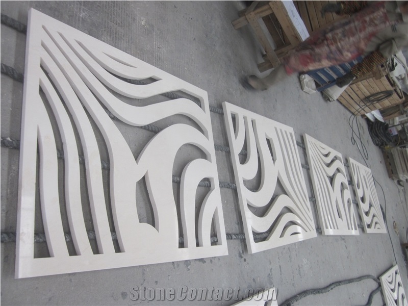 Engraving Wall Panel,Cnc Marble Panel, Crema Marfil Beige Marble Building & Walling